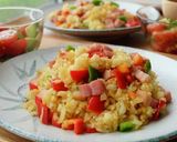 フライパンで簡単♪彩り野菜のカレーピラフ作り方6写真