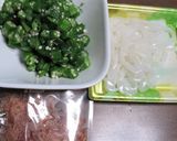 たっぷりオクラとおかか・イカ和え作り方1写真
