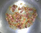 春菊とベーコンのパスタ作り方3写真