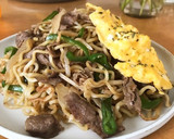 牛肉とピーマンと筍の焼きそば作り方10写真