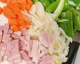ピーマン炒め（ひき肉ベーコンmix）作り方1写真