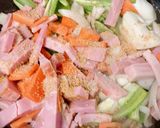 ピーマン炒め（ひき肉ベーコンmix）作り方3写真