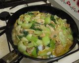 チンゲン菜としめじの卵とじ丼作り方4写真