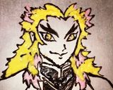 鬼滅の刃　煉獄さんキャラチョコケーキ作り方2写真
