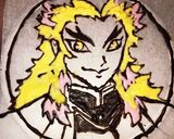 鬼滅の刃　煉獄さんキャラチョコケーキ作り方3写真