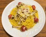 キノコとトマトのクリームパスタ作り方6写真