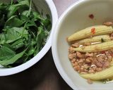 ヤングコーンを、ガパオの味付けでピリ辛に作り方3写真