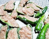 色鮮やかピーマンと万願寺とうがらしの肉詰作り方3写真