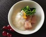 ビン長マグロと菜の花の山かけ作り方2写真