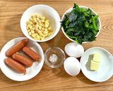 ソーセージほうれん草のスクランブルエッグ作り方1写真