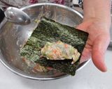 【使いきり】海老バーグ海苔包み焼き作り方5写真