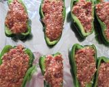 麻婆豆腐の素で作る、ピーマン肉詰め作り方4写真