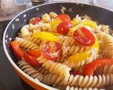 ツナとパプリカのオリーブパスタ作り方4写真