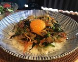豚バラで簡単！甘辛ビビンバ風丼♫作り方8写真