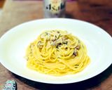 たらことキノコのクリームパスタ作り方4写真
