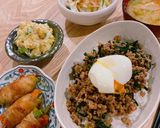 豚ひき肉とニラのそぼろ丼作り方4写真