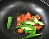 オクラとトマトたっぷりバジルソースパスタ作り方8写真