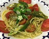 オクラとトマトたっぷりバジルソースパスタ作り方11写真