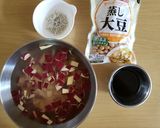 子供も喜ぶ味！さつまいもと大豆の甘辛煮作り方1写真