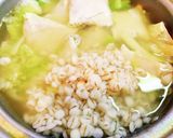 美味しくヘルシー押し麦キャベツの中華雑炊作り方2写真