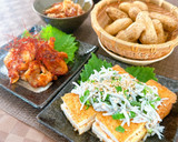 厚揚げおかか挟み焼き♪ネギしらすのせ作り方9写真