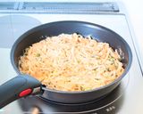 モチっと美味しい【キムチチーズ大根もち】作り方3写真