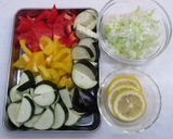 夏野菜と豚肉のねぎ塩レモンソテー作り方1写真