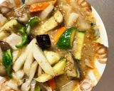 焼肉タレ味噌うどん味豚こま大根青椒肉絲風作り方14写真