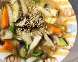 焼肉タレ味噌うどん味豚こま大根青椒肉絲風作り方17写真