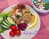 カレー風味香る♪簡単チキンパクチー炒飯作り方8写真