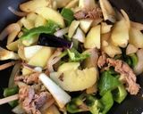 ナス豚肉じゃがいも炒め作り方2写真