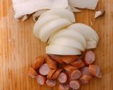 エリンギと玉葱のクリームパスタ作り方1写真