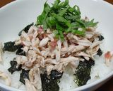 ささ身の梅ポンごま和え丼作り方4写真