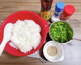 簡単♪青ネギと胡麻の鶏ガラおにぎり作り方1写真