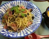 ベーコンと自家製ジェノベーゼのスパゲティ作り方5写真