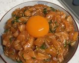 サーモン麺の残りで、サーモンユッケ丼♡作り方6写真