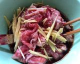 簡単！牛肉れんこんきのこしぐれ煮☆作り方1写真