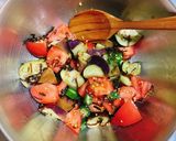 ナスとトマトの塩昆布和え作り方4写真