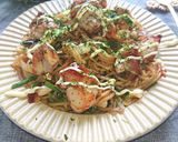 焼きそばにカリサク鶏もも焼きのせ作り方5写真