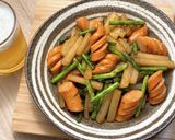 うま辛ポルトとにんにくの芽の醤油焼き作り方5写真