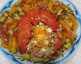 中からビックリ！あんかけトマトまぜそば作り方10写真