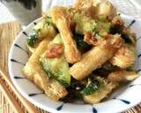 たたききゅうりと油揚げの梅ごま和え作り方5写真
