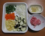 【学校給食】夏野菜の肉味噌煮作り方1写真