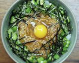 オクラとなめたけの丼作り方3写真