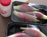 レンジで作る、はちみつ入り茗荷の甘酢漬け作り方1写真