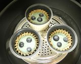 大豆パウダーのバタフライピー蒸しパン作り方4写真