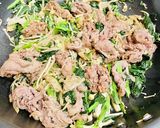 ほうれん草しめじ☆牛肉のわさび醤油炒め♪作り方7写真