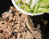 キャベツと豚肉のガーリックパスタ作り方2写真