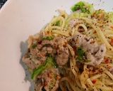 キャベツと豚肉のガーリックパスタ作り方4写真