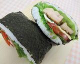 おにぎらず★照り焼きチキン＋レタス作り方6写真